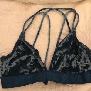 Green velvet Pink brand bra-lit